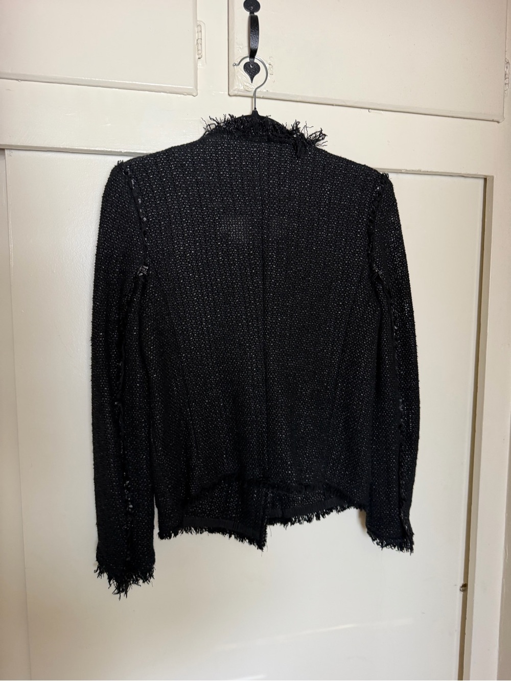 Isabel Marant Black Tweed Fringe Open-Front Jacket - Picture 5 of 6